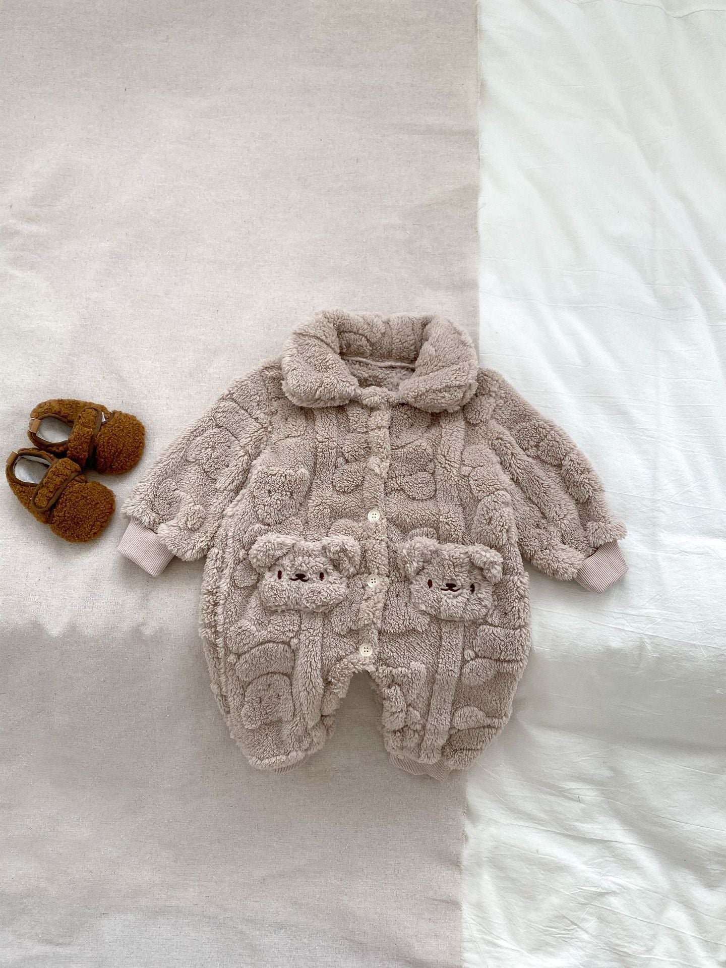 The Fur Bear Lining Fluffy Coat Romper