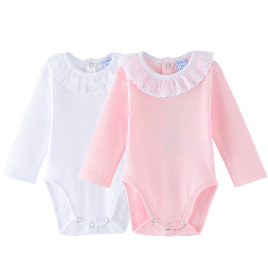 Embroider Collar Bodysuit 2 Pack