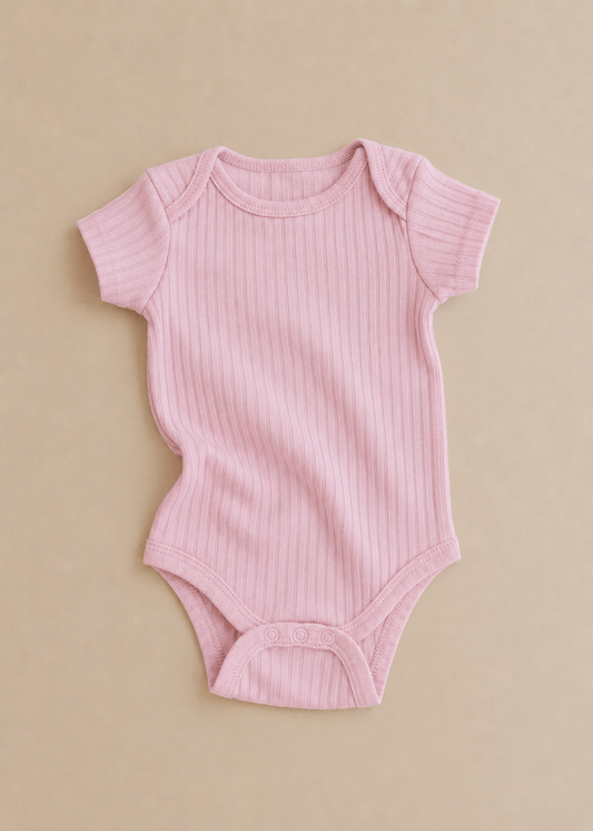 Pink Ribbed Bodysuit