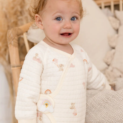 The Pink Rainbow Boucle Wrap Baby Grow Romper