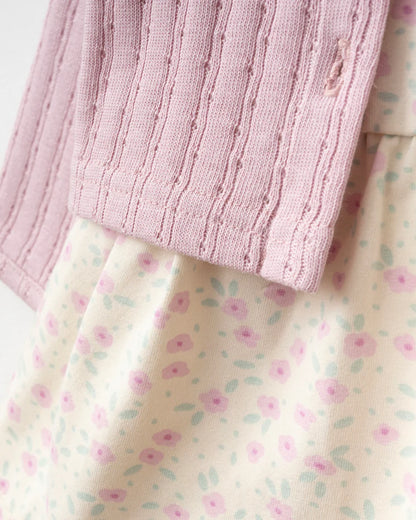 Molly Pink Floral Romper Dress Set