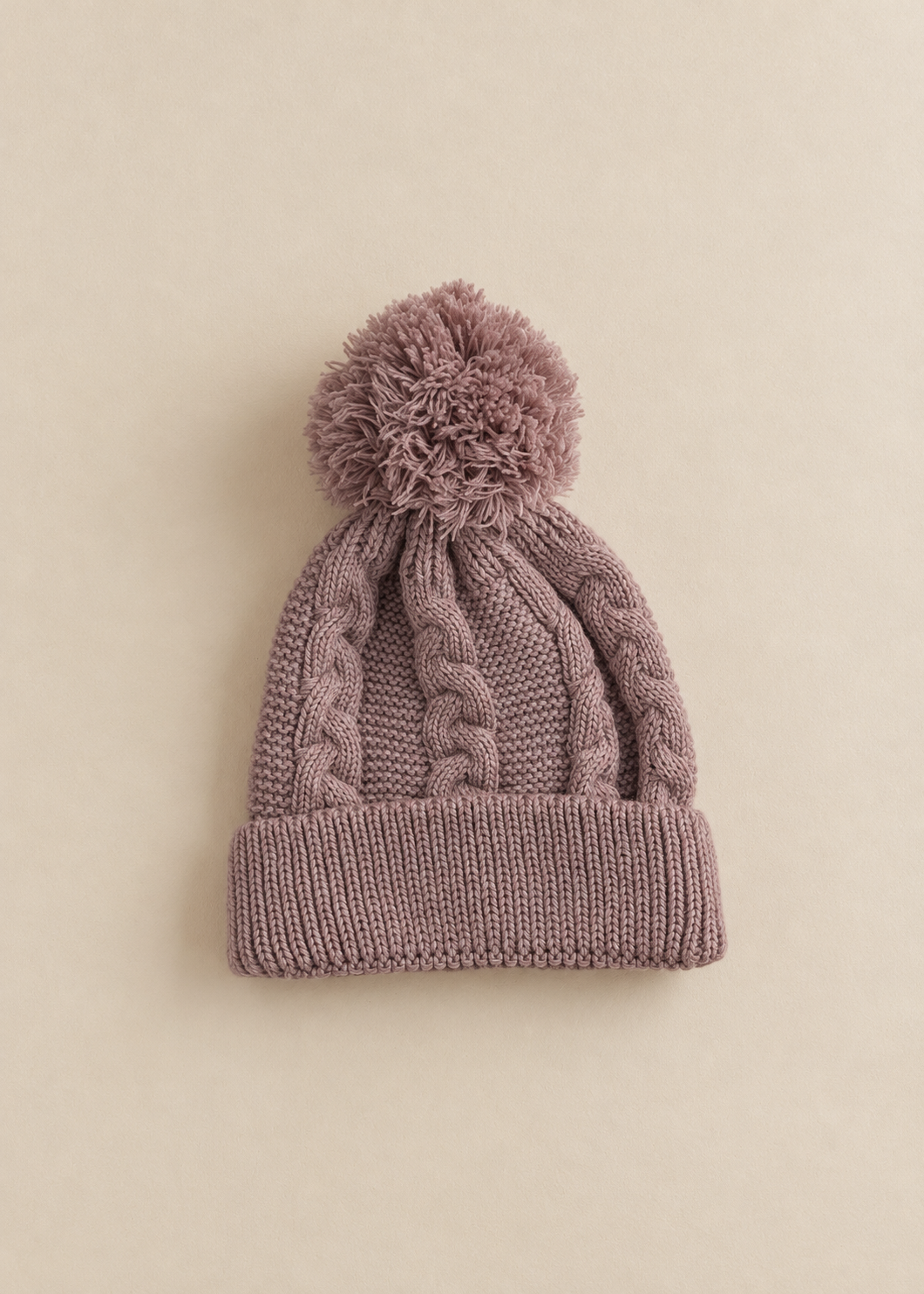 Pom Pom Cable Knit Hat