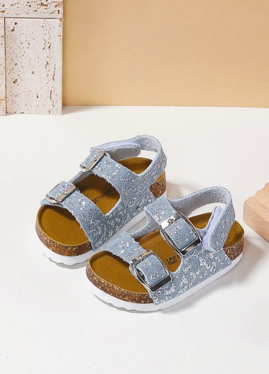 Denim Buckle Sandals