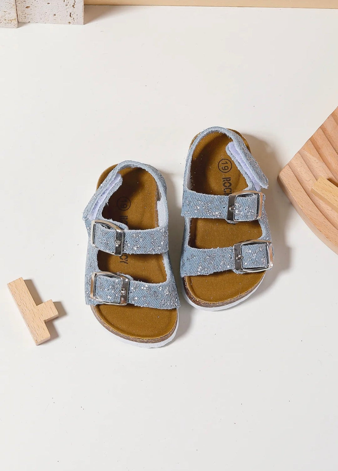 Denim Buckle Sandals