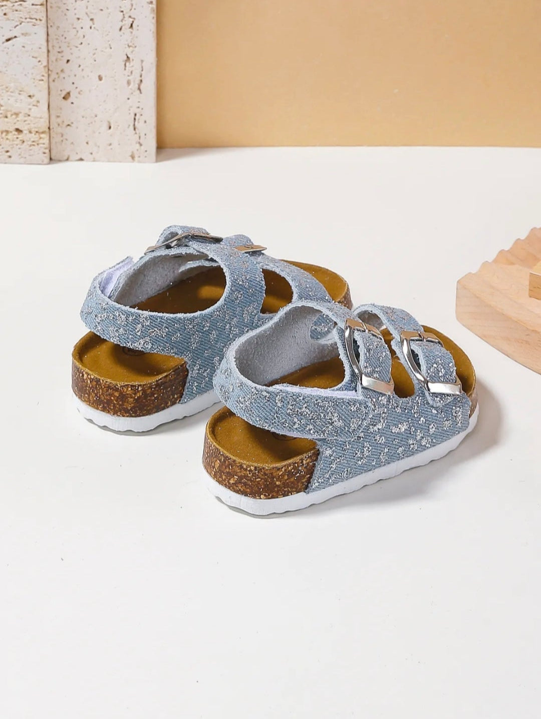 Denim Buckle Sandals
