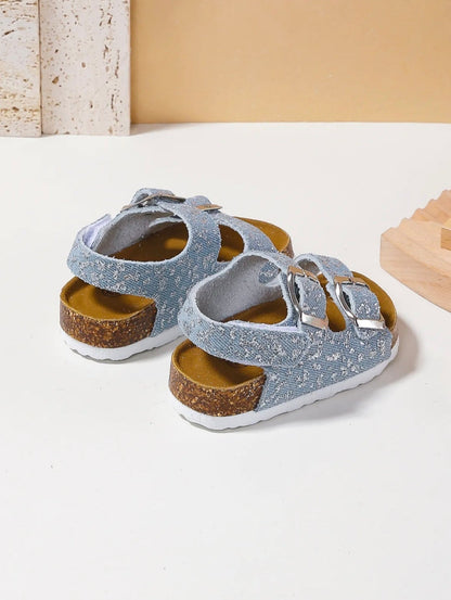 Denim Buckle Sandals