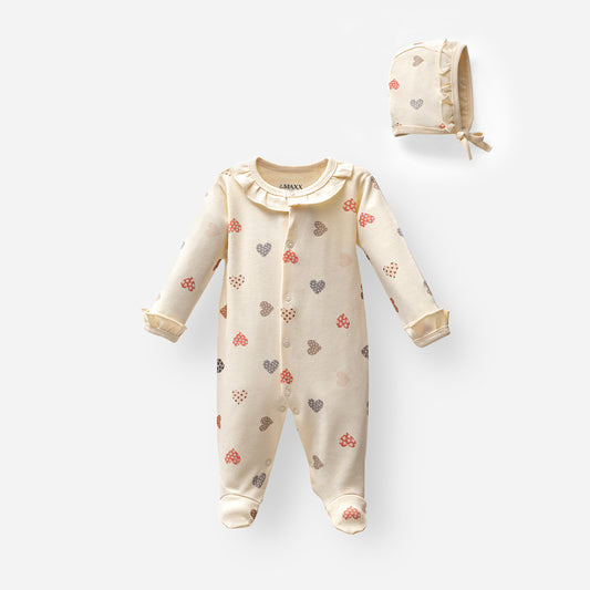 Lovely Girl Bonet Sleep-suit Set