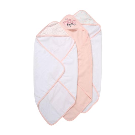 Roses Hooded Towels & Washcloths Set