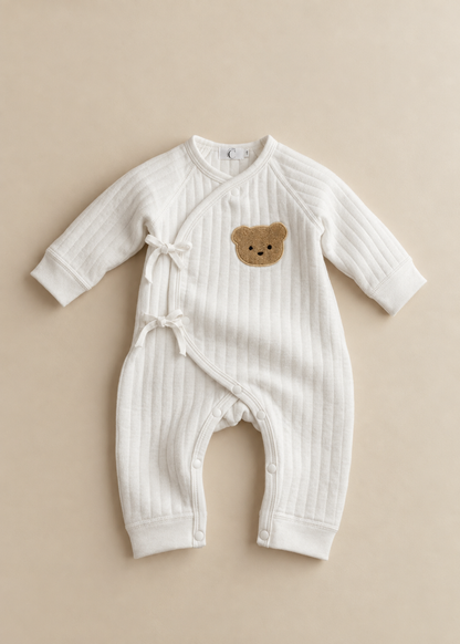 The Teddy Bear Boucle Wrap Baby Grow Romper