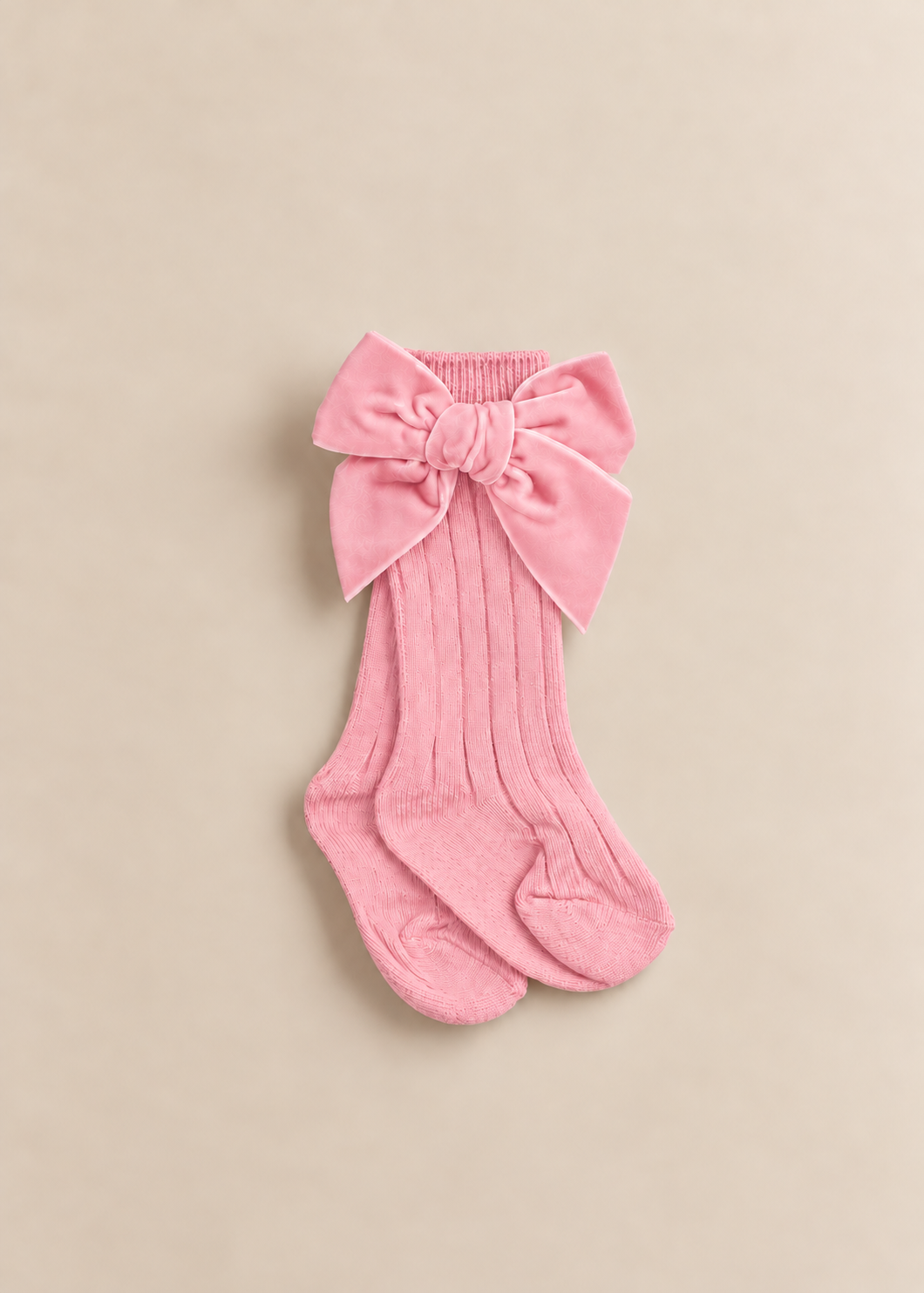 Velvet Bow Knee Socks