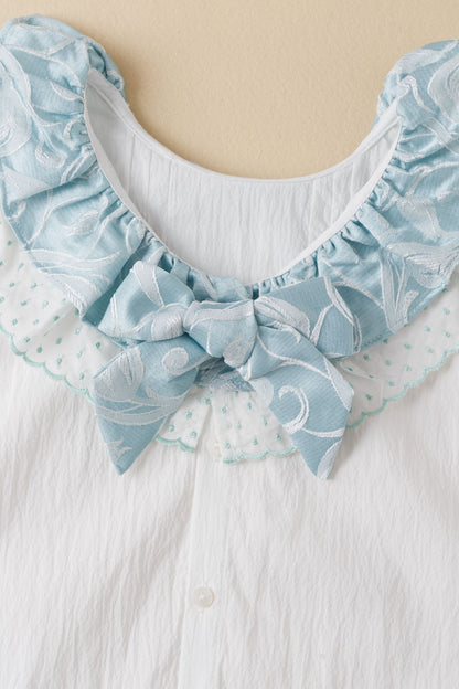 Ruffle Blouse & Shorts Set
