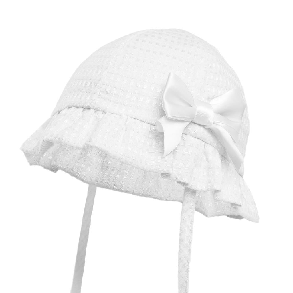 Waffle Bonnet with Satin Bow
