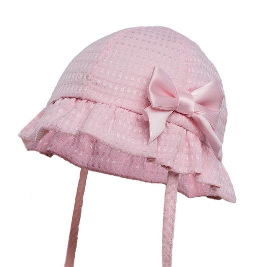 Waffle Bonnet with Satin Bow