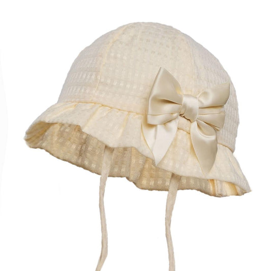 Waffle Bonnet with Satin Bow