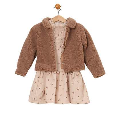 The Borg Jacket & Floral Dress Set
