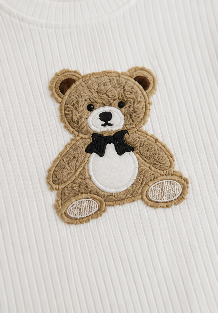 Fuzzy Bear Shorts Set