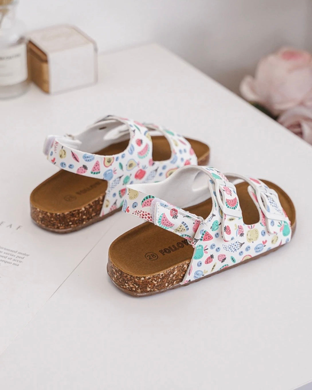 Fruit Footbed Buckle Sandals