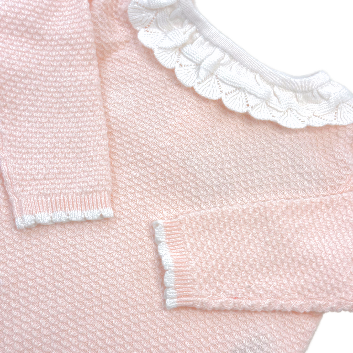 Lace Collar Knitted Outfit