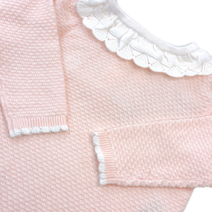 Lace Collar Knitted Outfit