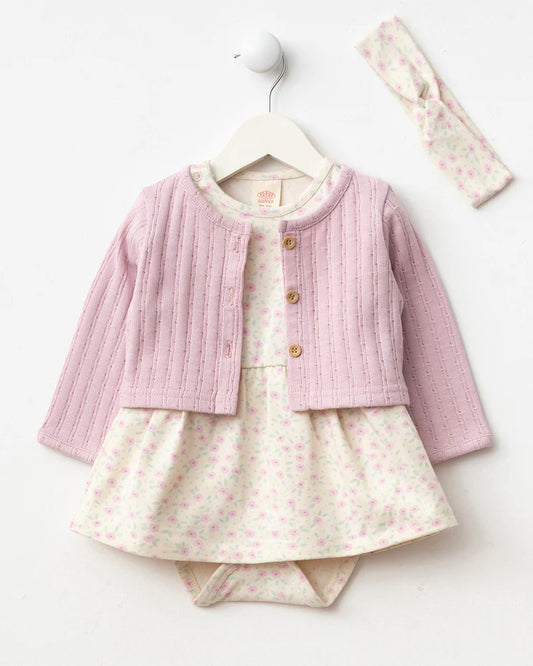 Molly Pink Floral Romper Dress Set