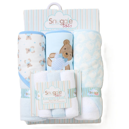 Bear Hooded Towels & Washcloths Set