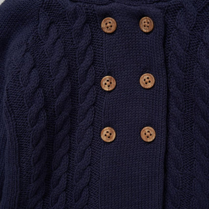 Navy Double Knit Cardigan