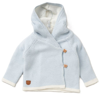 Blue Double Wrap Knit Cardigan