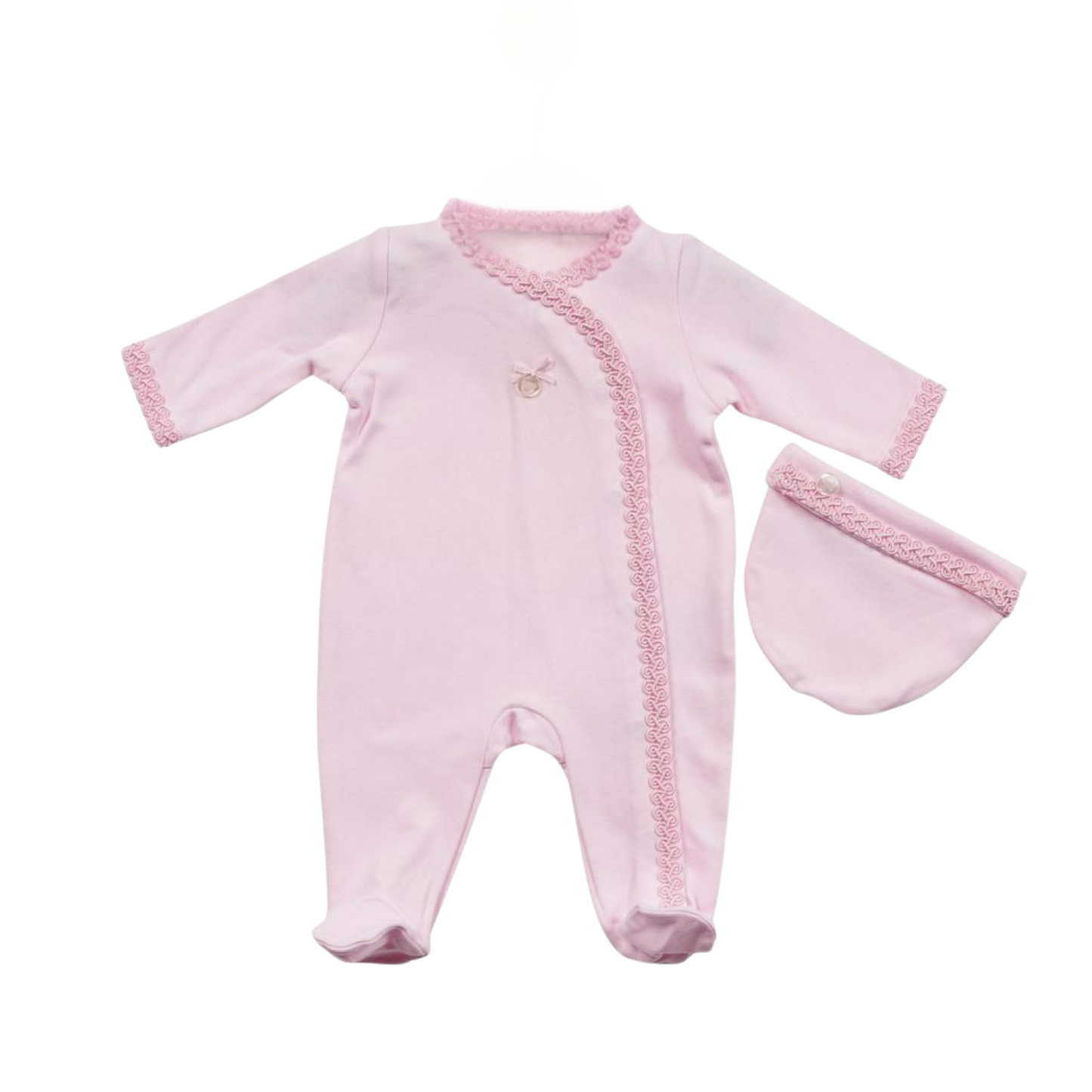 Bubble Gum Sleepsuit & Hat Set