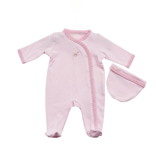 Bubble Gum Sleepsuit & Hat Set
