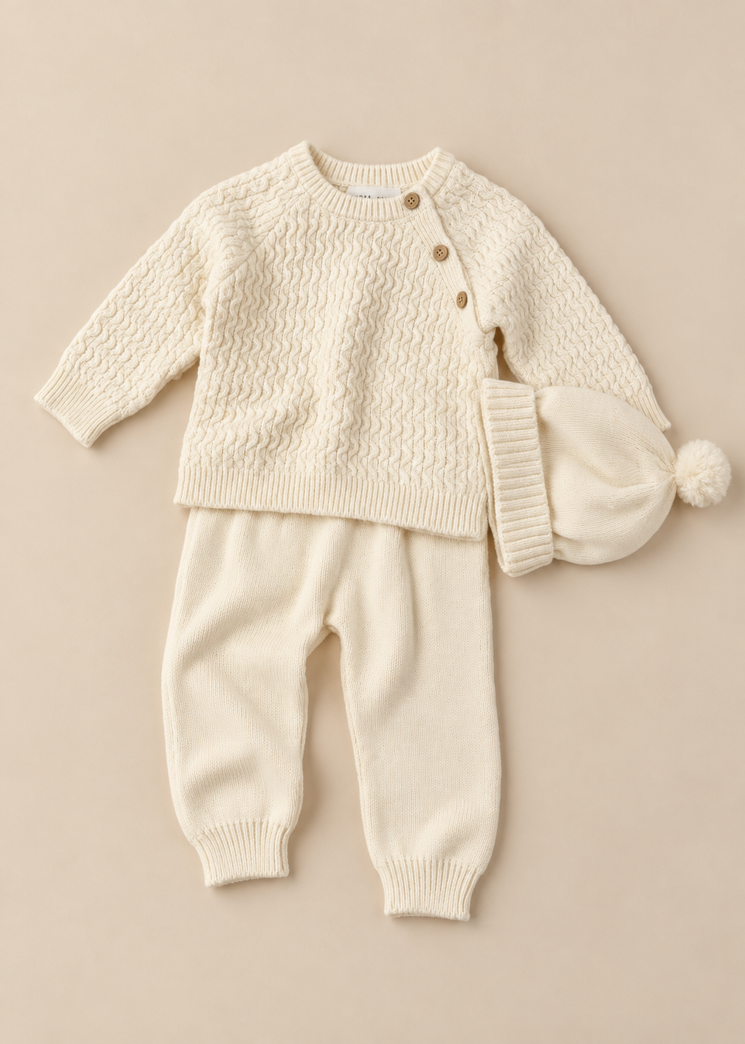 Ivory Knit Hat Top & Trousers