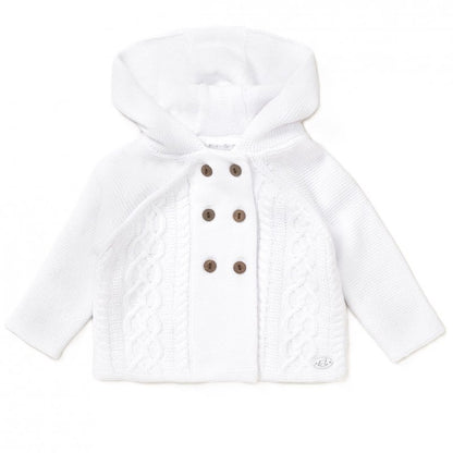 White Double Knit Cardigan