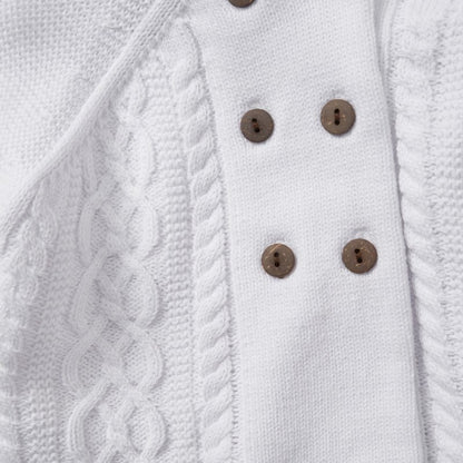 White Double Knit Cardigan