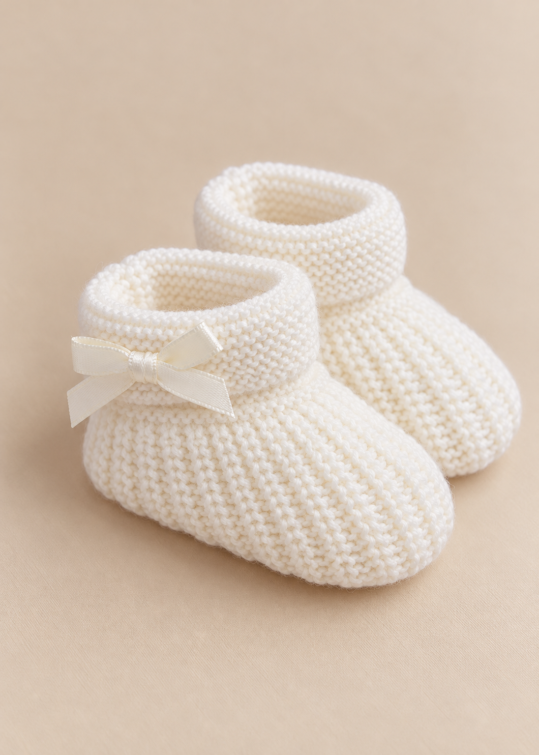Cream Bow Booties