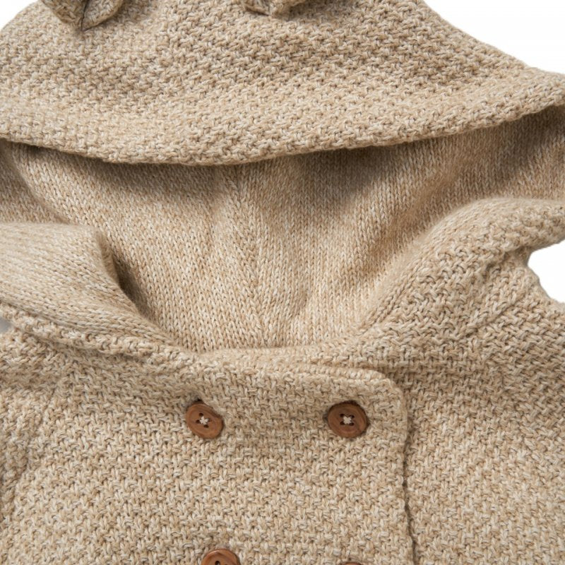 Beige Double Knit Cardigan