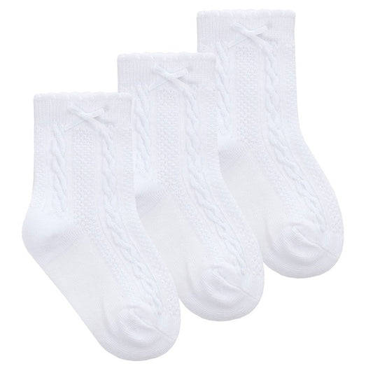 Cable Bow Triple Pack Socks