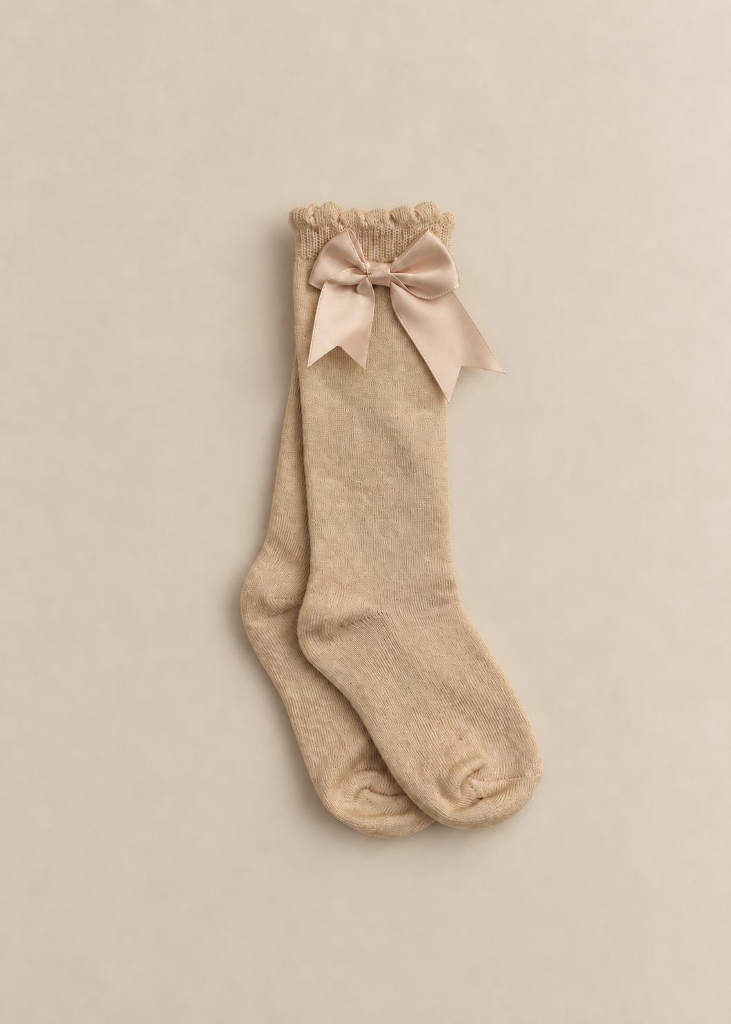Satin Bow Knee High Socks