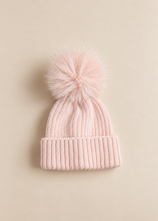 Glitter Pom Pom Hat