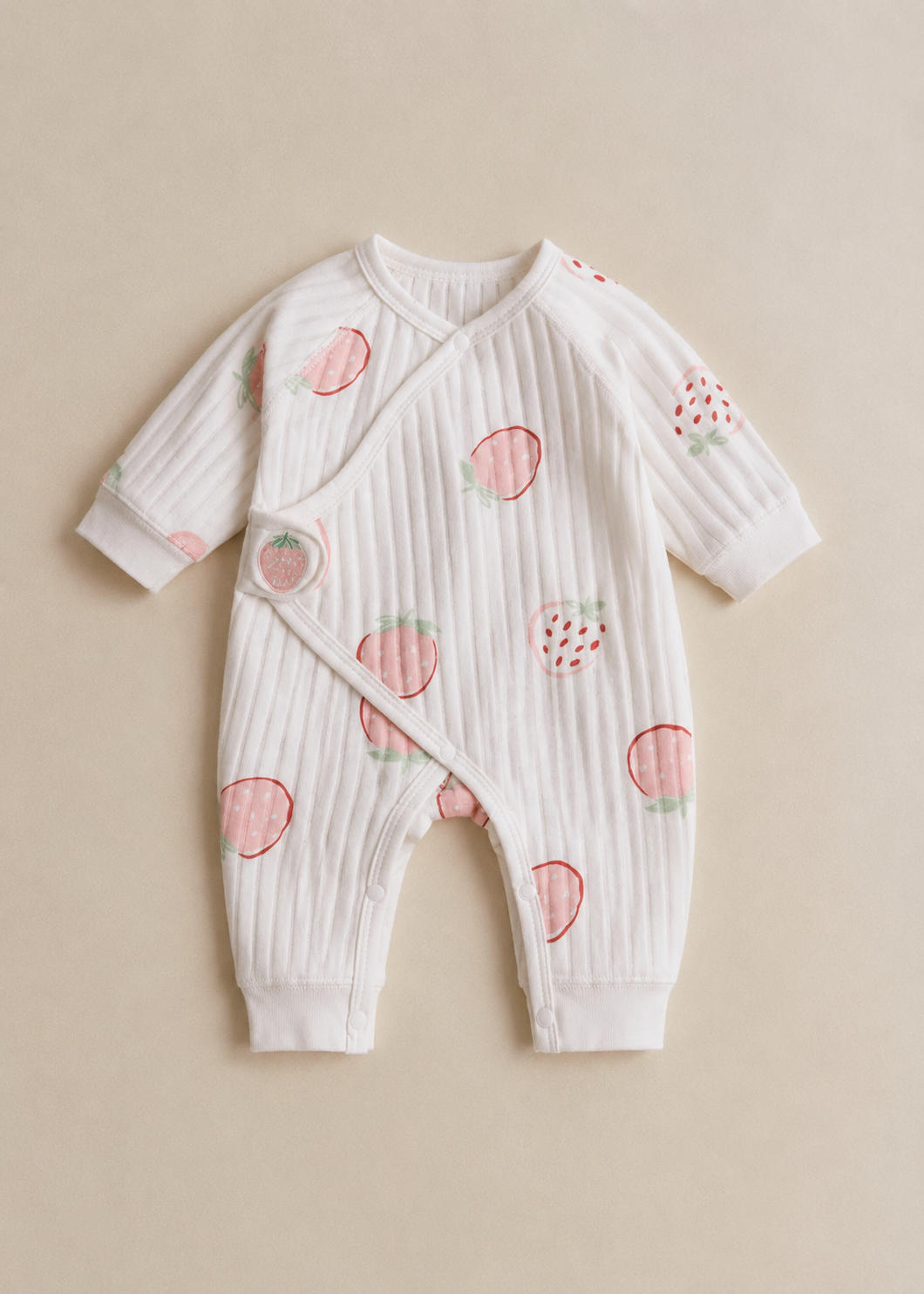 The Strawberry Boucle Wrap Baby Grow Romper