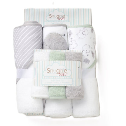 Elephant Hooded Towels & Washcloths Set