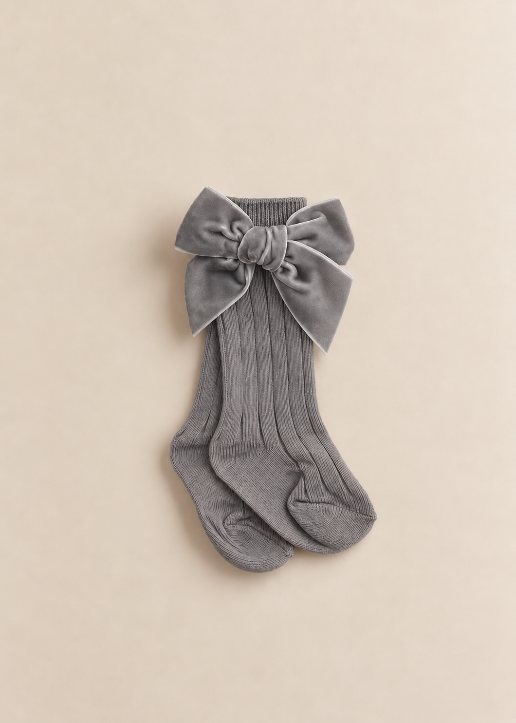 Velvet Bow Knee Socks