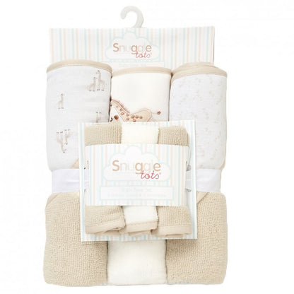 Baby Giraffe Hooded Towels & Washcloths Set