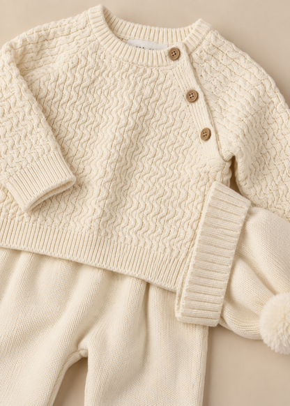Ivory Knit Hat Top & Trousers