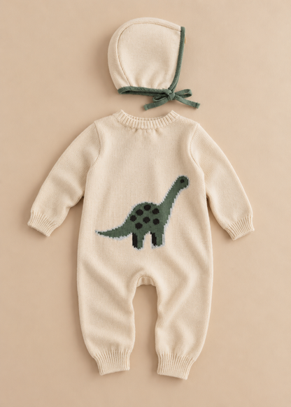Dino Bonnet Knitted Set
