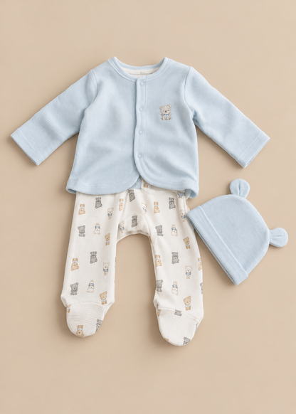 Waffle Teddy Bear All in One 3PC Set