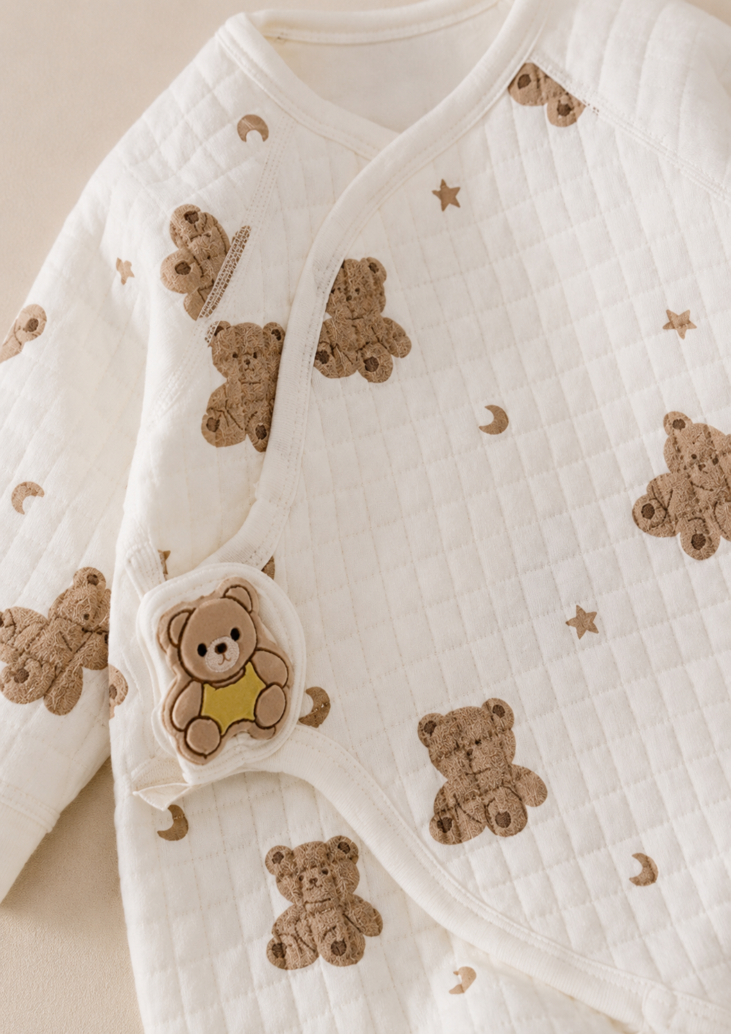 The Happy Bear Boucle Wrap Baby Grow Romper