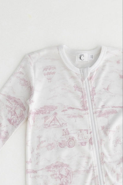 Lyons Den Zip Sleep-suit Baby Pink