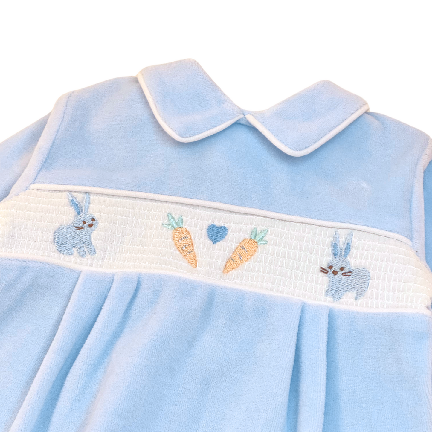 Bunnies & Carrots Velour Sleepsuit
