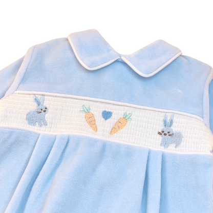 Bunnies & Carrots Velour Sleepsuit