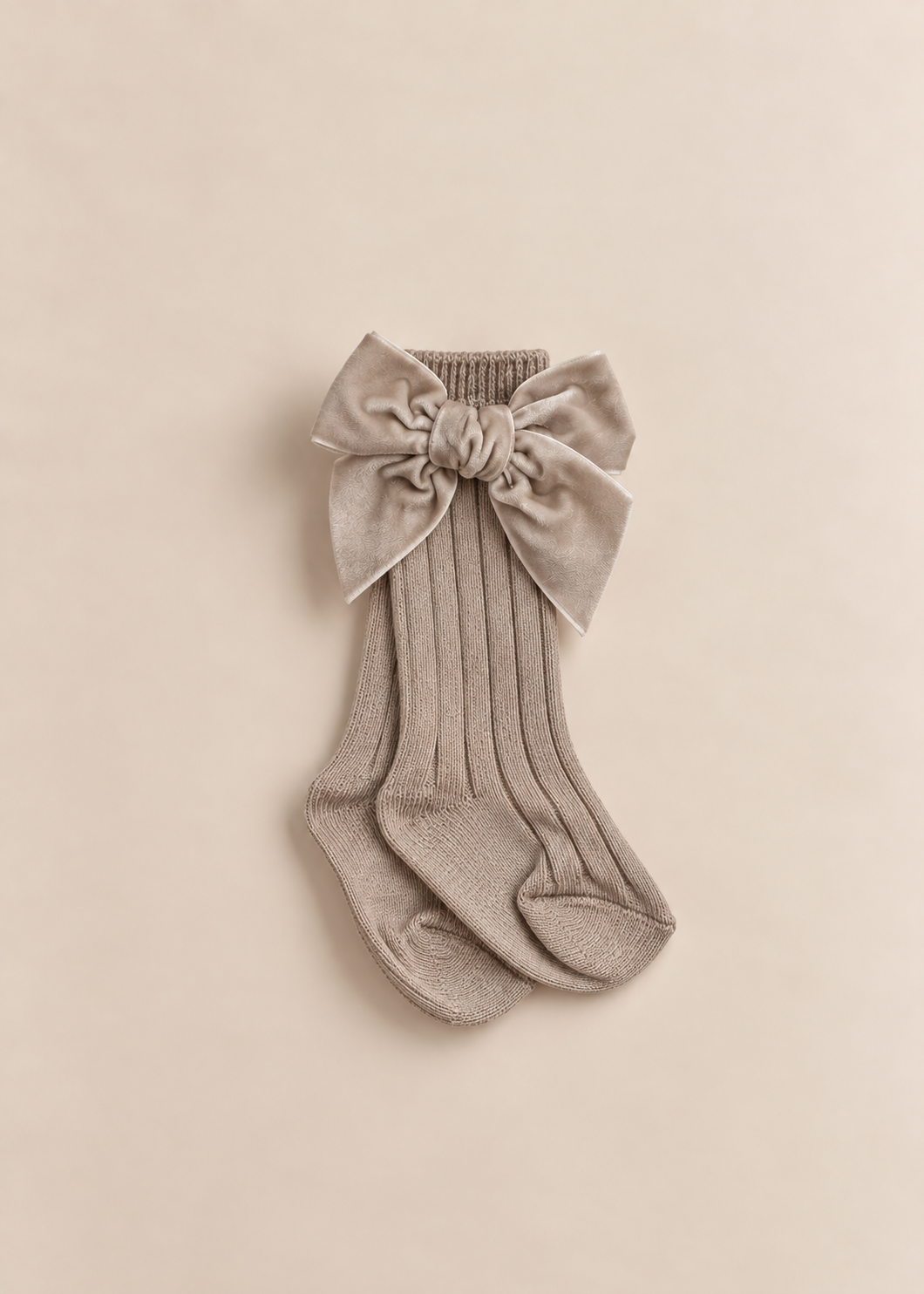 Velvet Bow Knee Socks