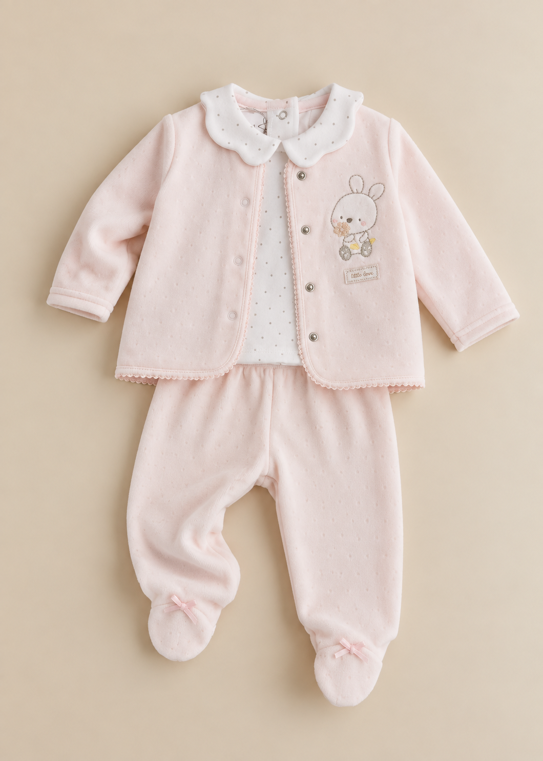 Flower Bunny Velour 3PC Set
